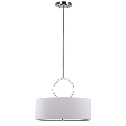 Debonair 3 Light Chrome Ring 18 Inch Dia Drum Adjustable Pendant | Safavieh - LIT4212